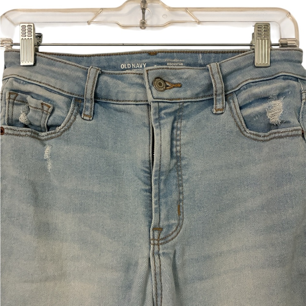Old Navy Rockstar. Skinny Women's High Rise Light Blue Jeans - Picture 2 of 4